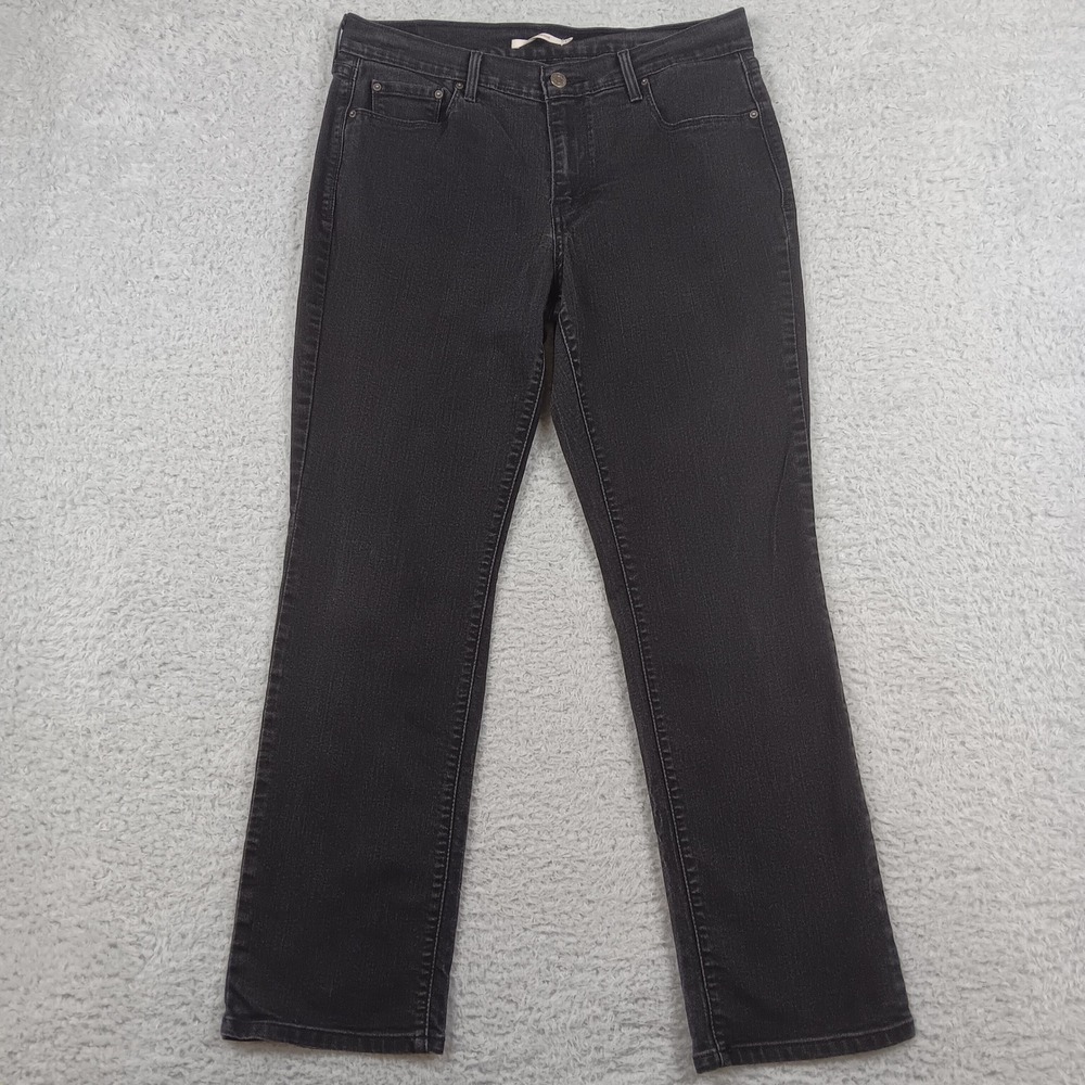 Levi's Jeans 505 Straight Women 12 Black Stretch Denim 15505-0120